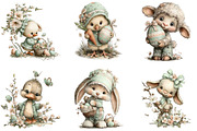Whimsical Easter Animals Clipart PNG, an Illustration by Designking (Thumbnail 4 of 5)