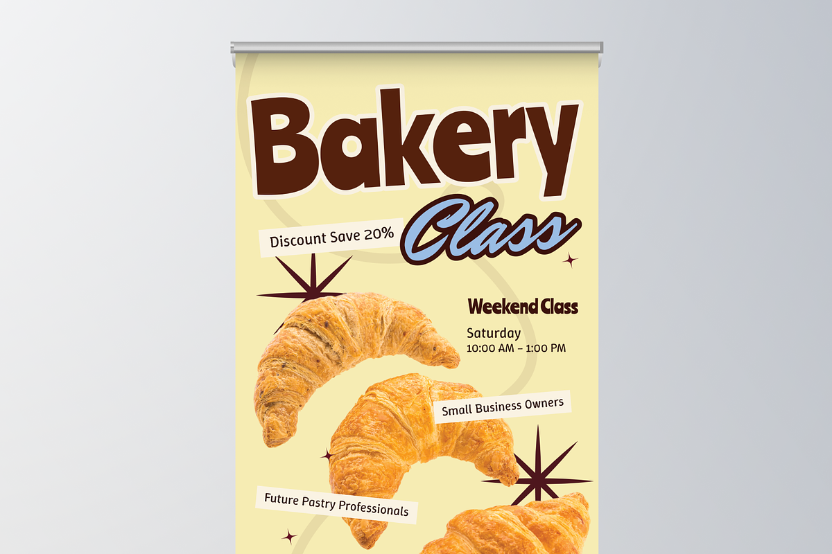 Modern Bakery Class Roll Up Banner, a Poster Template by Annora Studio (Photo 3 of 6)