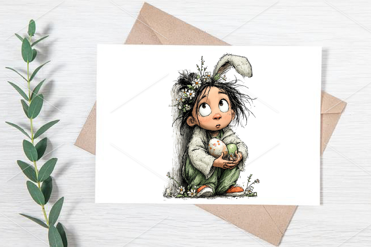 Whimsical Easter Girls Clipart PNG, a Seasonal Illustration by Canvas Craft (Photo 6 of 7)