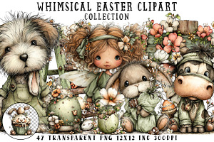 Whimsical Easter Clipart, an Illustration by OK Design