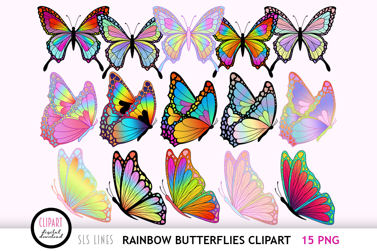 Colorful Butterfly Clipart Bundle, an Animal Illustration by SLS Lines (Photo 8 of 11)