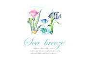 Sea Breeze. Watercolor set, a Graphic by ViсkyArtDesign (Thumbnail 1 of 8)