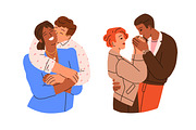 Happy love couples hugging set, a Person Illustration by Good Studio (Thumbnail 3 of 10)