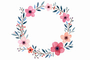 floral wreath, watercolor flowers,, a Graphic by Creativeshirt (Thumbnail 5 of 11)