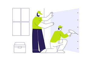 Drywall hanging abstract concept, an Object Illustration by Visual Generation