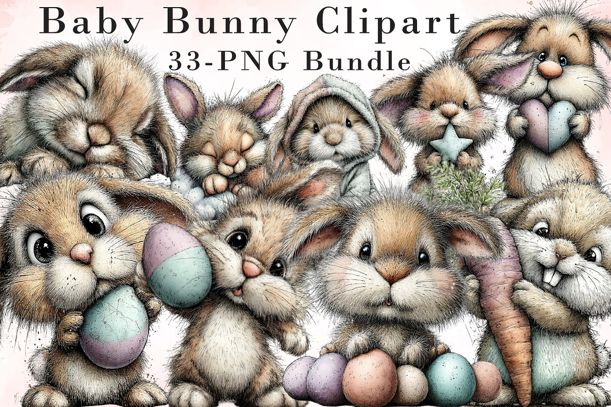 Baby Bunny Clipart, an Illustration by Libby Wishes (Photo 1 of 7)