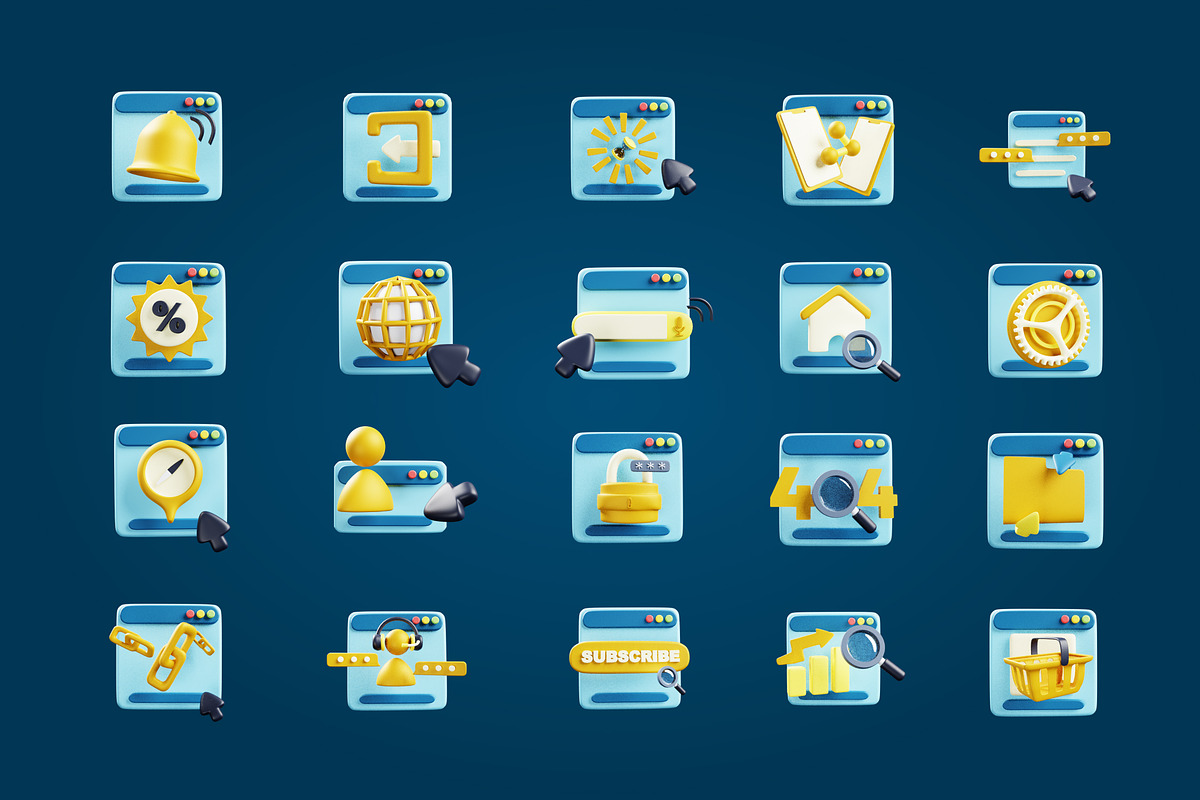 3D Website Icon, an Object 3D Model by SLAB! Design (Photo 4 of 4)