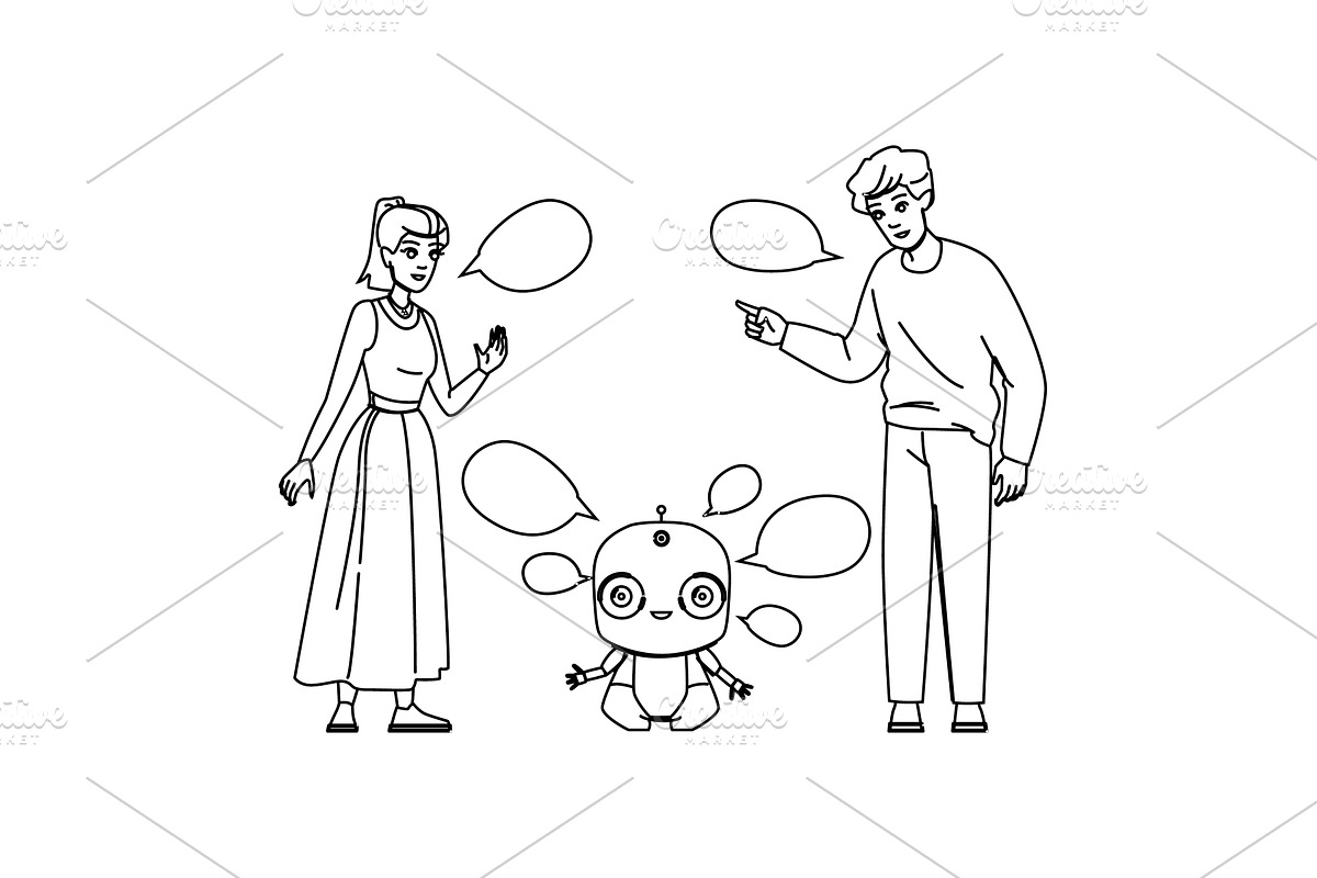 voice ai personal assistant vector, a Person Illustration by pikepicture