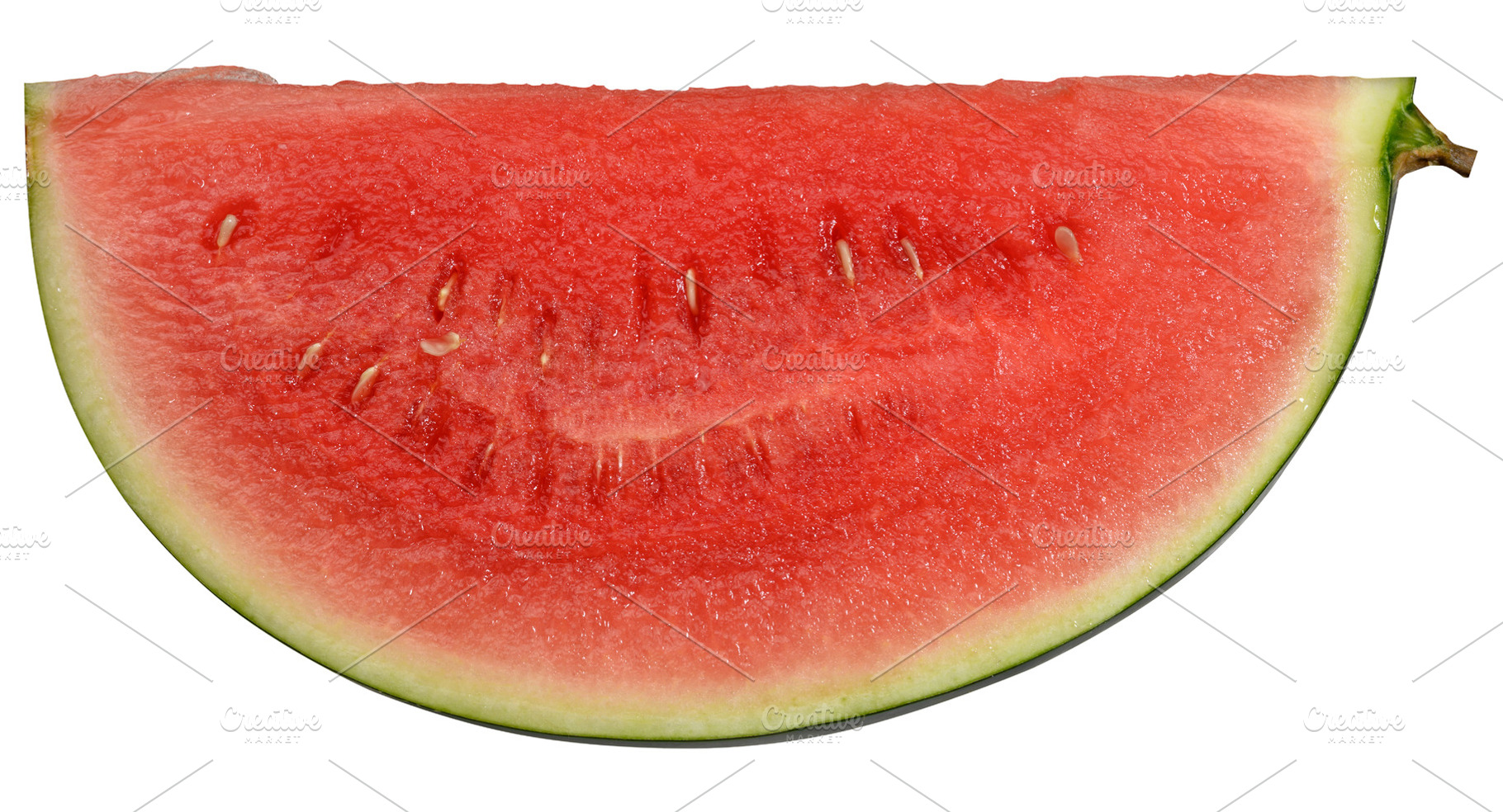 Triangular piece of ripe watermelon with juicy red flesh, a Food & Drink Photo by ndanko