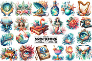 Siren Summer Clipart, an Illustration by Pixels.Craft (Thumbnail 1 of 8)