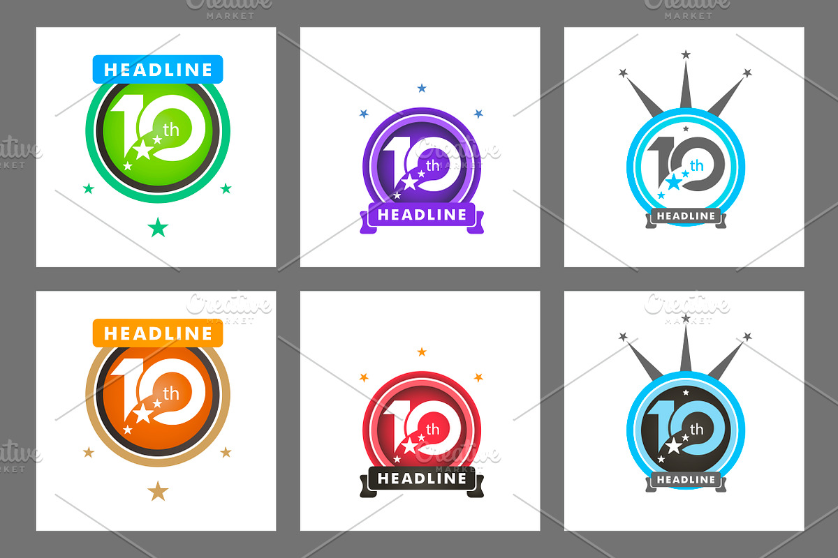 Set 10th symbol headline, a Branding & Logo Template by Haisonok