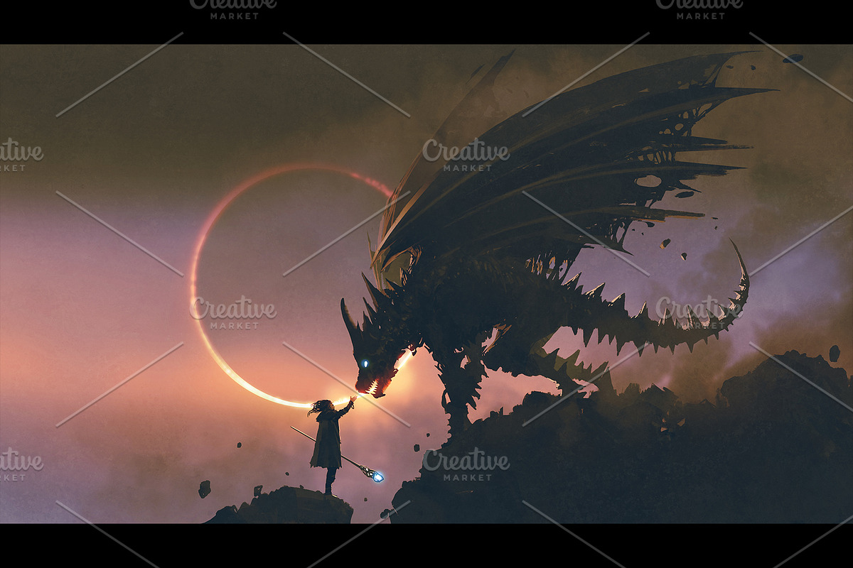 Fantasy dragon illustration set, an Illustration by Grandfailure (Photo 5 of 6)
