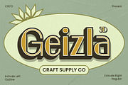 Geizla 3D, a Sans Serif Font by Craft Supply Co. (Thumbnail 1 of 8)