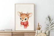 Watercolor Christmas Animal Clipart, an Illustration by SinaCreation (Thumbnail 6 of 7)