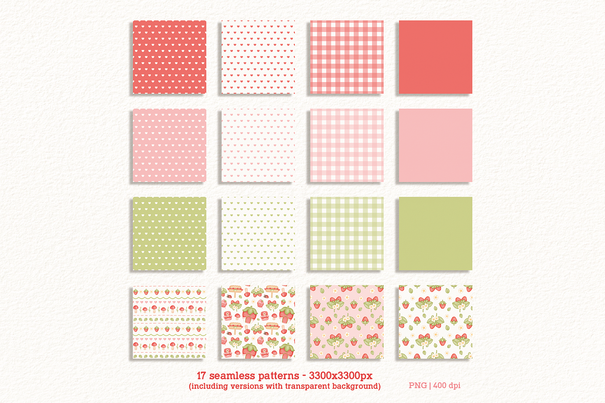 Strawberry - Cliparts Set, an Illustration by Estudio Daiane Barbosa (Photo 9 of 10)
