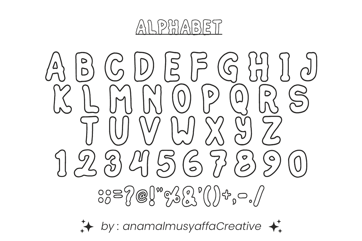 Pipopo Hand - Kids Outline Font, a Handwritten Font by KiddoGlyphs Studio (Photo 4 of 4)