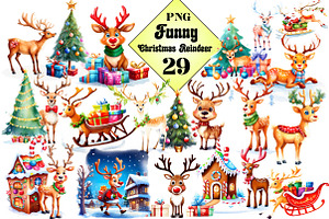 Funny Christmas Reindeer, an Illustration by Wow Magic