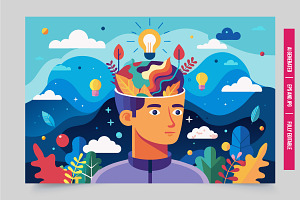An illustration of a man with an ope, an Illustration by Tanuart