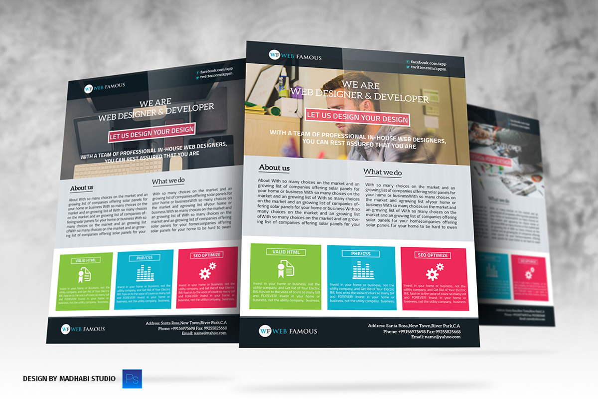 Web Proposal Flyer Template, a Flyer Template by Madhabi Studio
