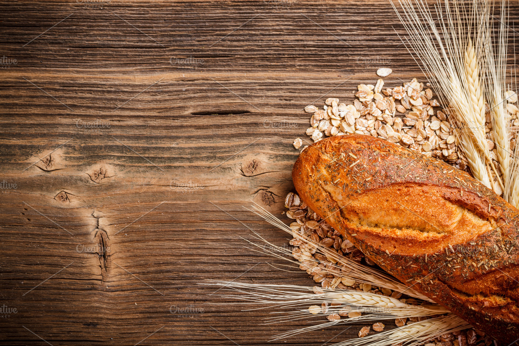 Loaf bread containing bread, brown, and bun