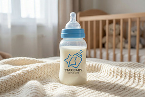 Star Baby Bottle Monoline Logo