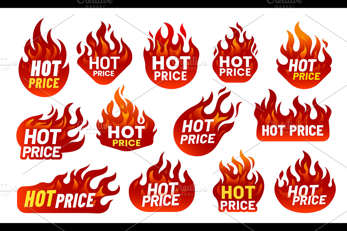 Hot price deal promotion fire, an Object Illustration by Seavector Studio (Photo 2 of 3)