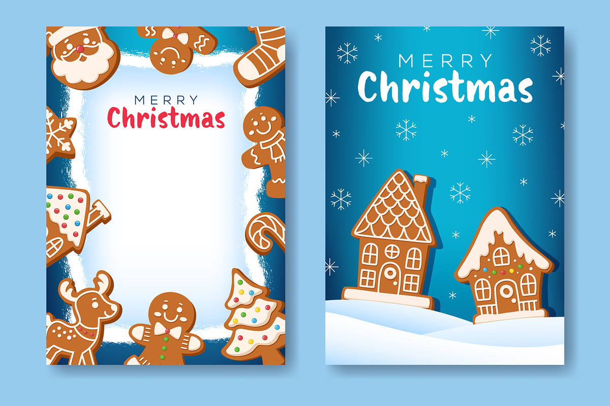 Cartoon Christmas Cards Set, a Graphic by Barsuk's Shop (Photo 2 of 2)