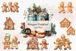 Gingerbread Cookies Watercolor