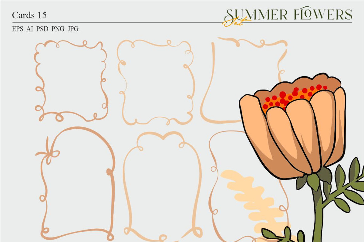 Summer flowers set, a Seasonal Illustration by Collection by VY (Photo 10 of 11)