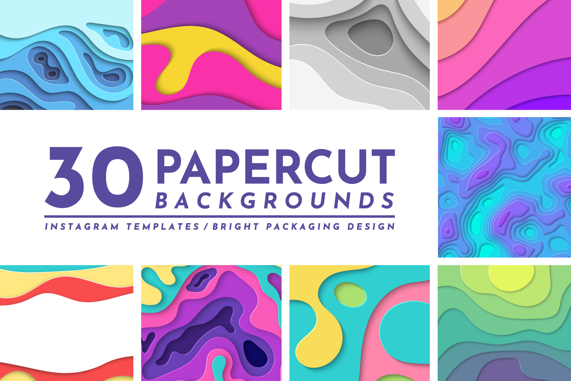Paper Cut 30 Backdrops Collection, a Background Graphic by Katrinelly