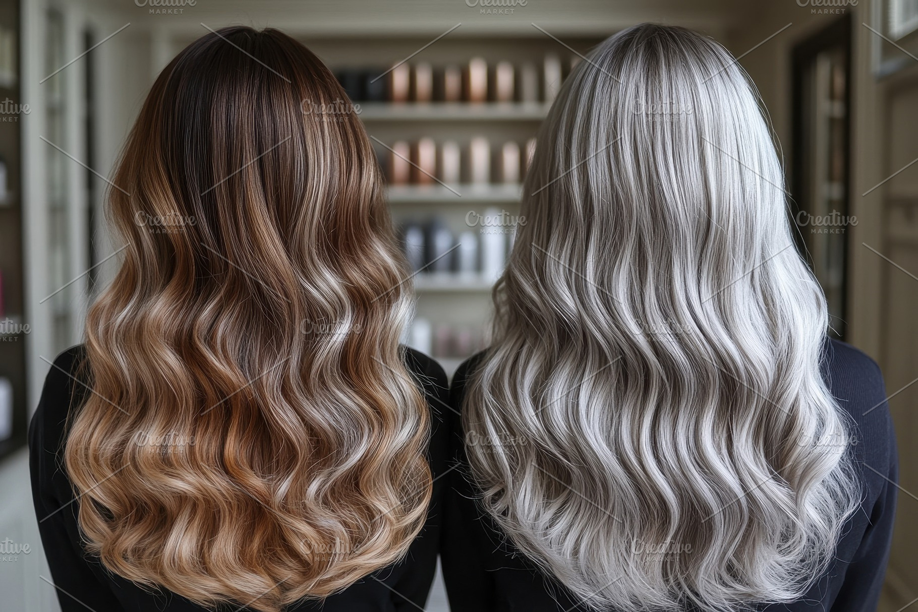 Two women showcase stunning hair tra, a Photo by Tanuart