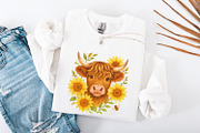 Highland Cow With Sunflowers PNG, an Illustration by SharpMarketplace (Thumbnail 4 of 9)