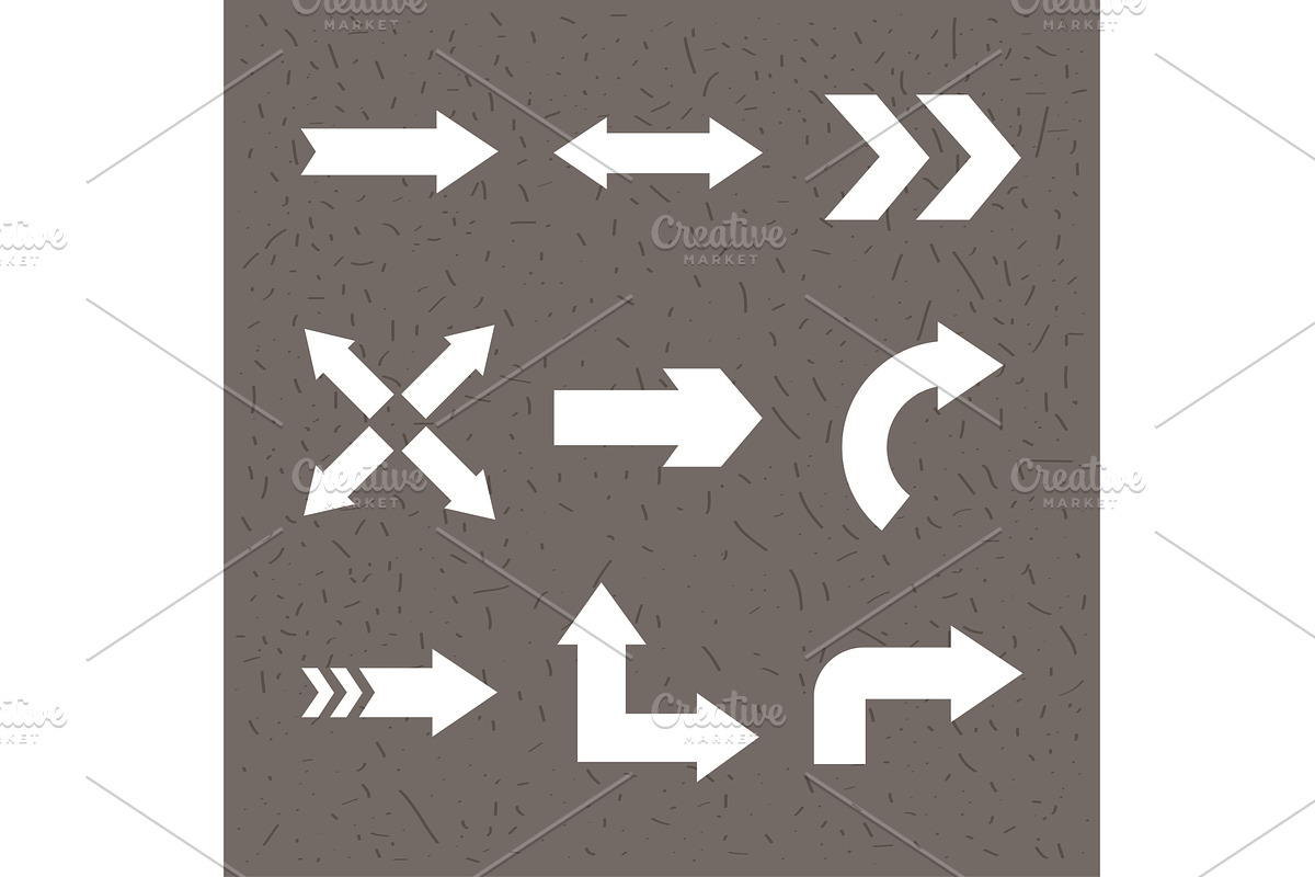 nine white arrows, an Object Illustration by studiogstock