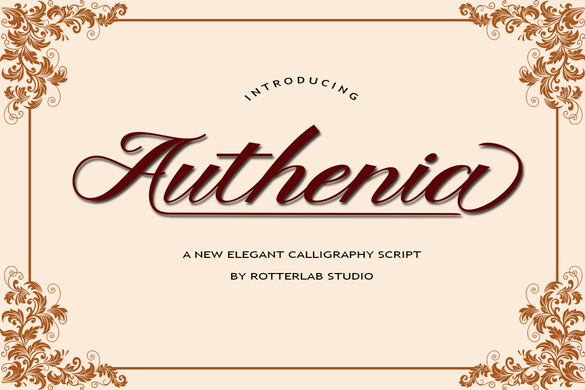 Authenia, a Script Font by Rotterlab Studio (Photo 1 of 7)