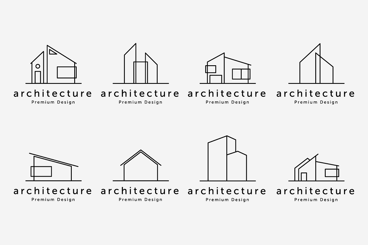 Set Bundle of Real Estate Logo Line