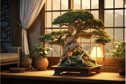Picturesque Bonsai art tree room, a Nature Photo by Ylivdesign
