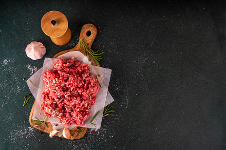 Ground beef, minced meat ready for cooking dinner