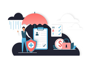 Insurance protection concept cloud, a Finance Illustration by Lemberg Vector