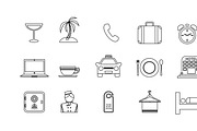 hotel icons set, an Outline Icon by nicollr's store (Thumbnail 1 of 3)