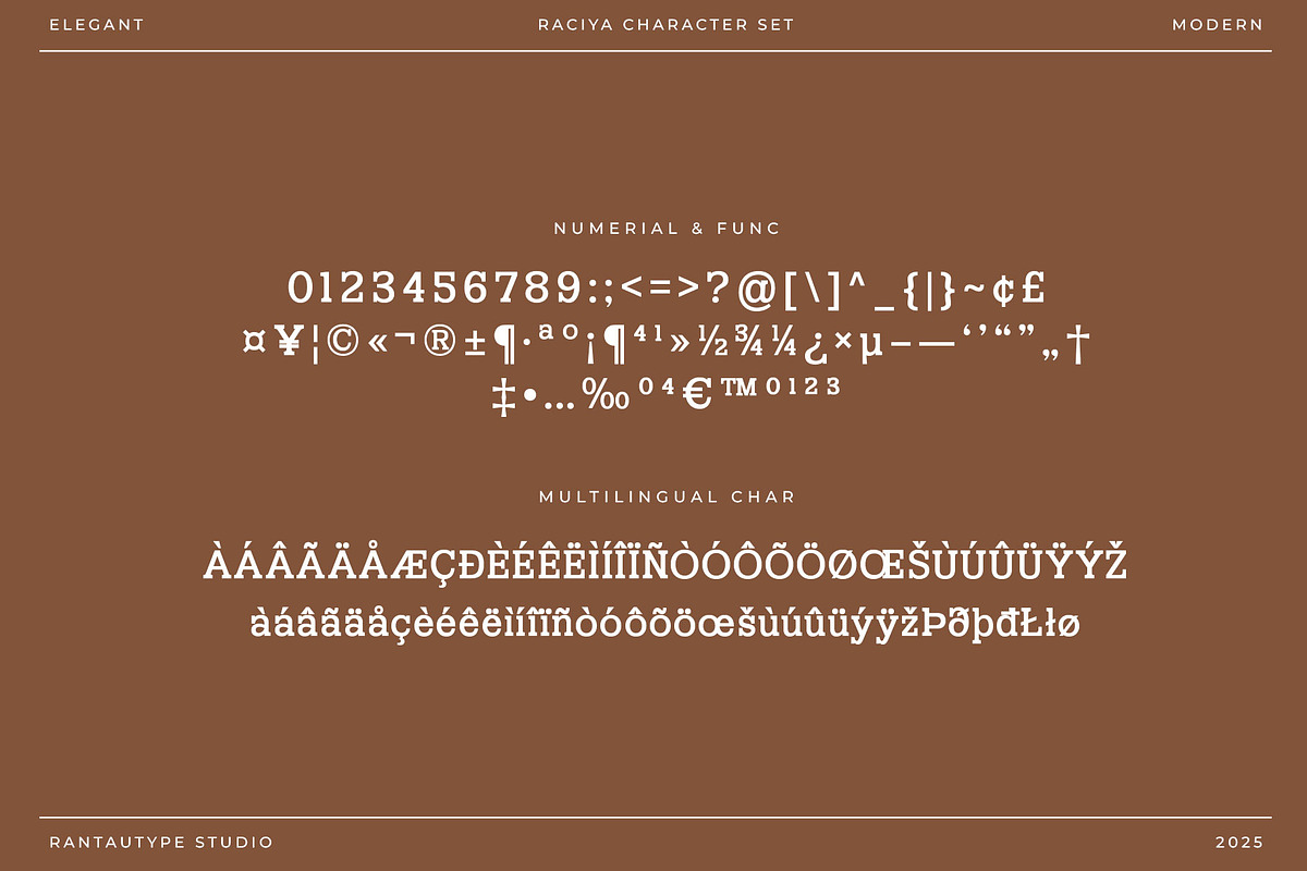 Raciya Modern Display Serif Font, a Serif Font by RantautypeStudio (Photo 15 of 15)