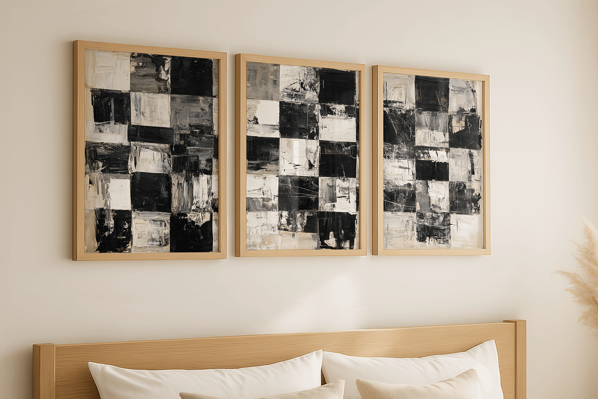 Abstract Checkerboard Wall Art Set, a Decorative Illustration by PrintablesByFranklyn (Photo 4 of 6)