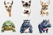 Funny Grumpy Animals Collection, an Animal Illustration by DreamCafeArt (Thumbnail 5 of 7)