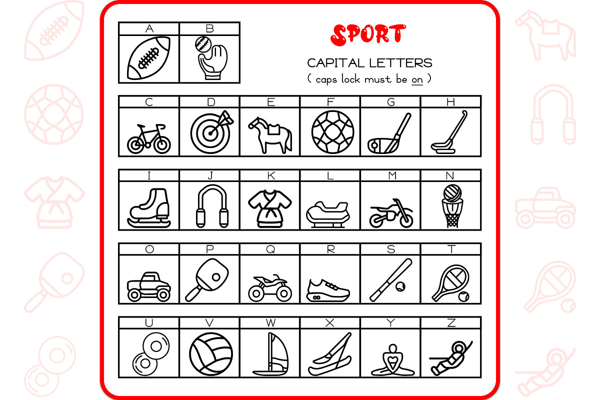 Sport Alphabet - Dingbat Font, a Symbol Font by WADLEN (Photo 2 of 7)