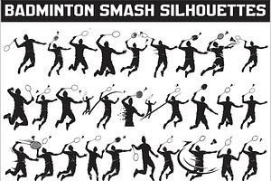 Badminton Smash Silhouettes, an Illustration by Amazin_art