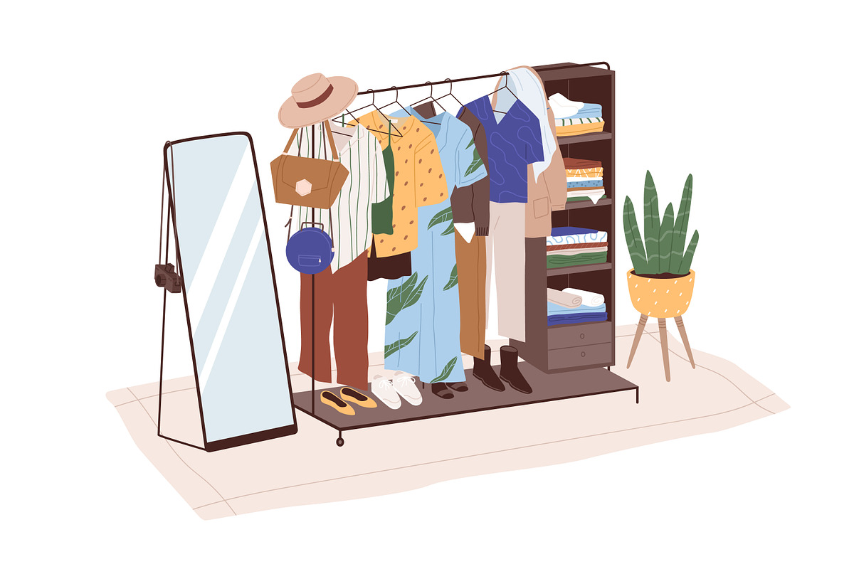 Clothing rack with stylish clothes, an Object Illustration by Good Studio (Photo 1 of 3)