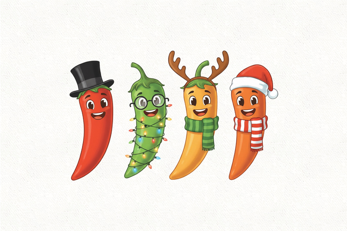 Christmas Chili Pepper PNG, an Illustration by CraftArtStudio (Photo 1 of 4)