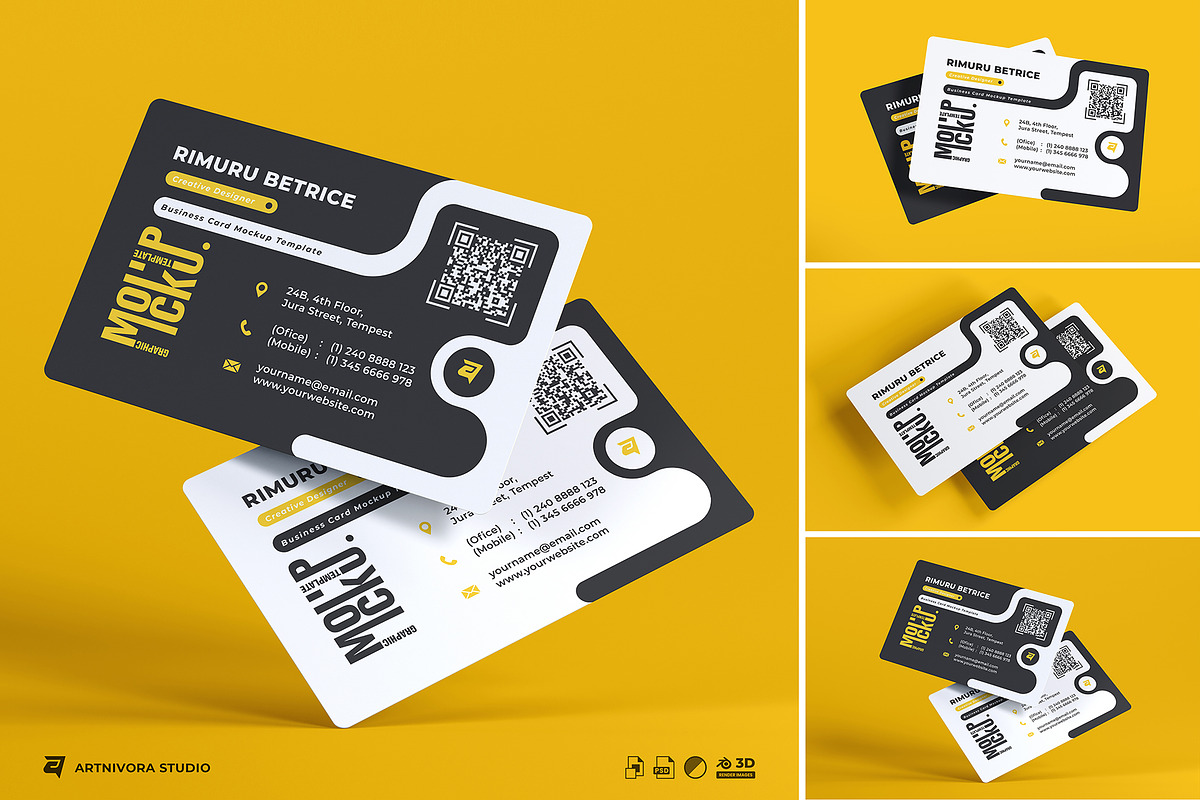 Business Card Mockup Sets, an Advertising Mockup by Artnivora.Std (Photo 1 of 4)