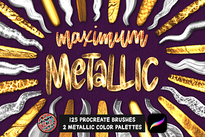 Procreate Maximum Metallic Brush Set, a Brush Add-On by AlwaysBeColoring
