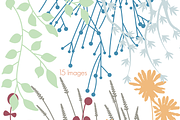 Flower Silhouettes 1 Vectors/Clipart, an Illustration by PinkPueblo (Thumbnail 1 of 2)