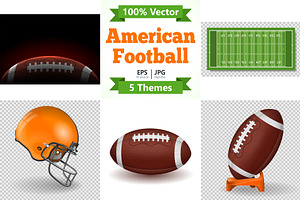 American Football Objects and Poster, an Object Illustration by TAlex